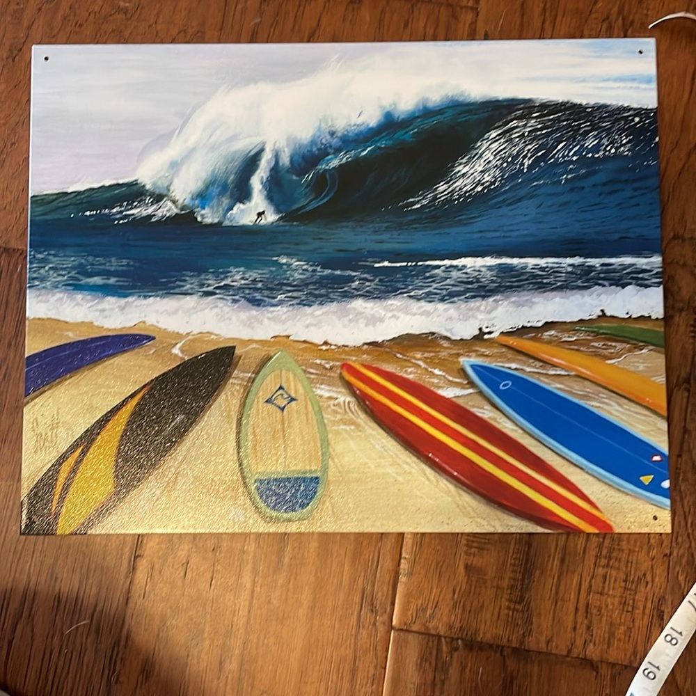 Wait Your Turn Surfboard Beach Tin sign